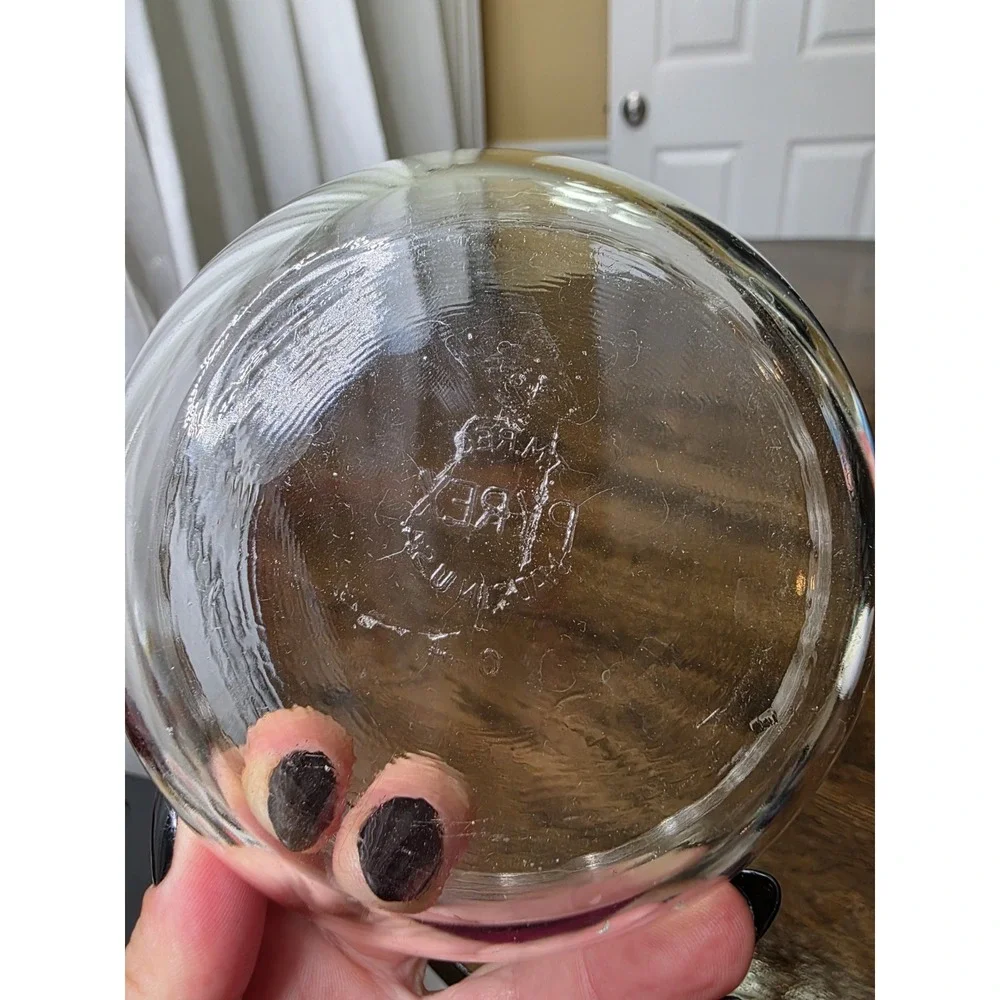 Vintage Corning Pyrex Scalloped 3 Ring Clear‎ Glass 464 Custard Cup Ramekin 10oz